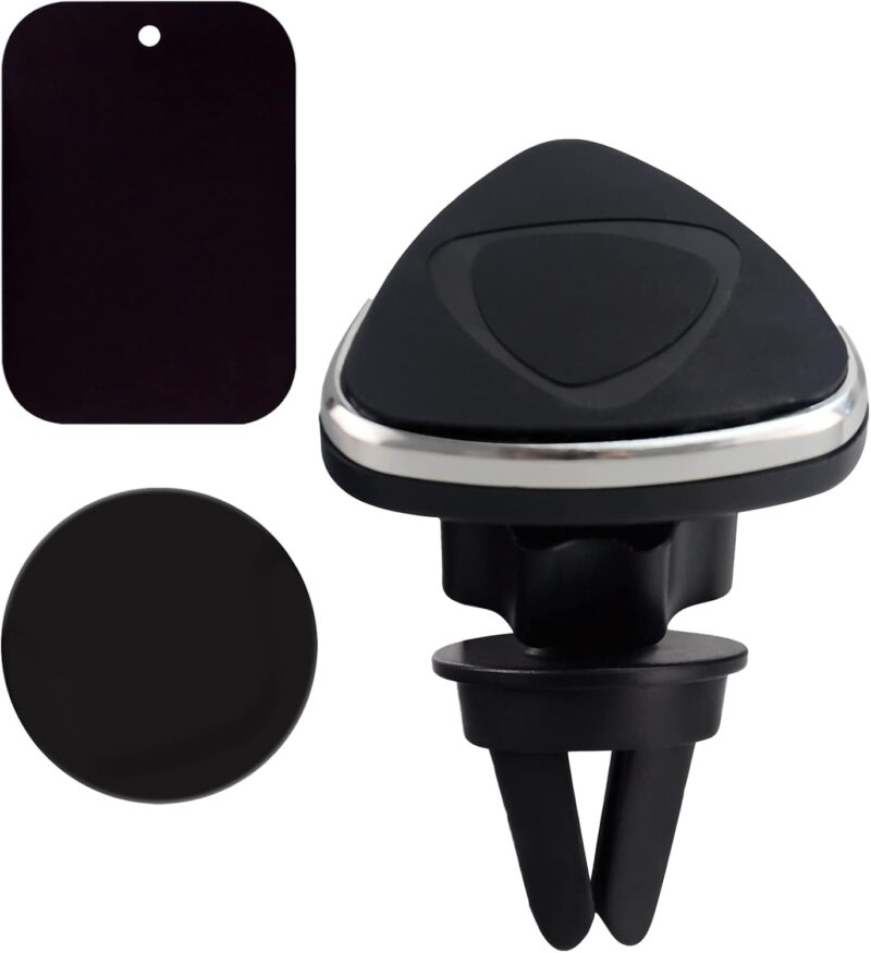 Magnetic Wireless Car Phone Holder – 360° Rotation, Air Vent Hook & Strong Adhesive Base | Universal Compatibility - Image 2