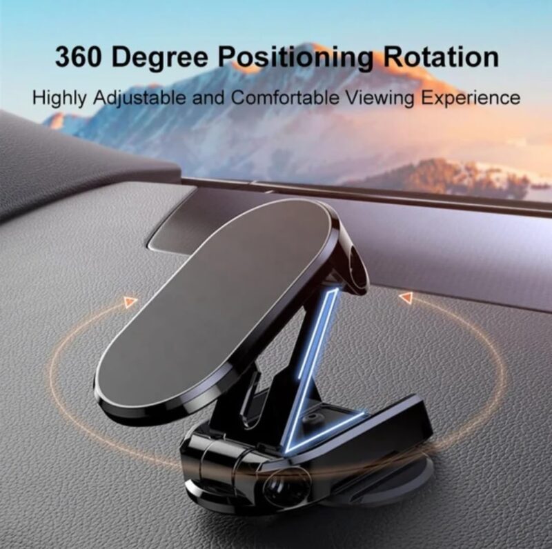 Magnetic Foldable Car Dashboard Phone Holder – Universal Stand for Car, Office, & Bedside Use - Image 3