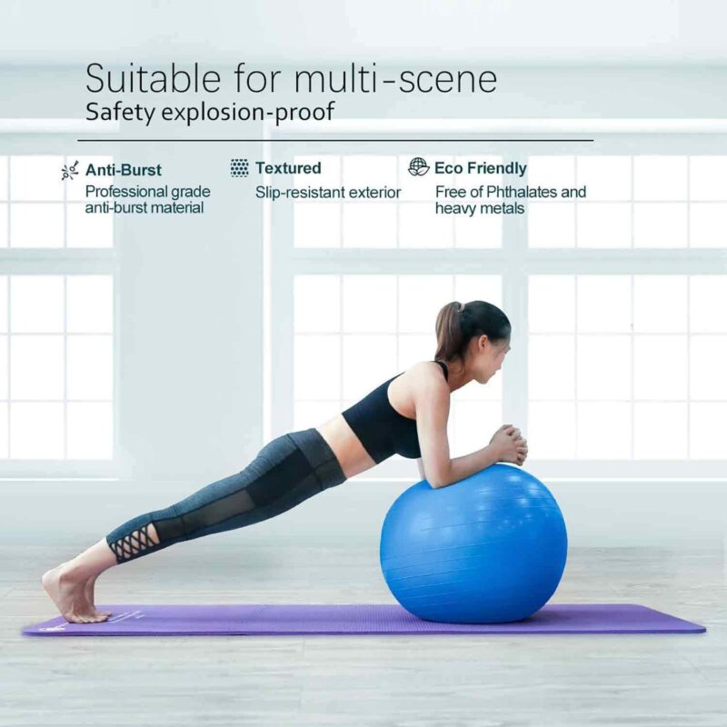 Exercise Ball for Fitness, Stability, and Yoga | Gym & Balance Ball | Yoga Ball Chair for Home & Office Use | Perfect for Workouts, Core Strength, and Posture Improvement - Image 7